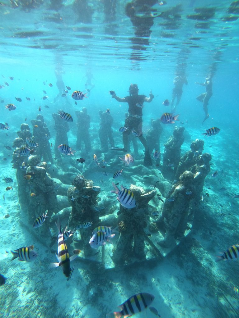 statues underwater